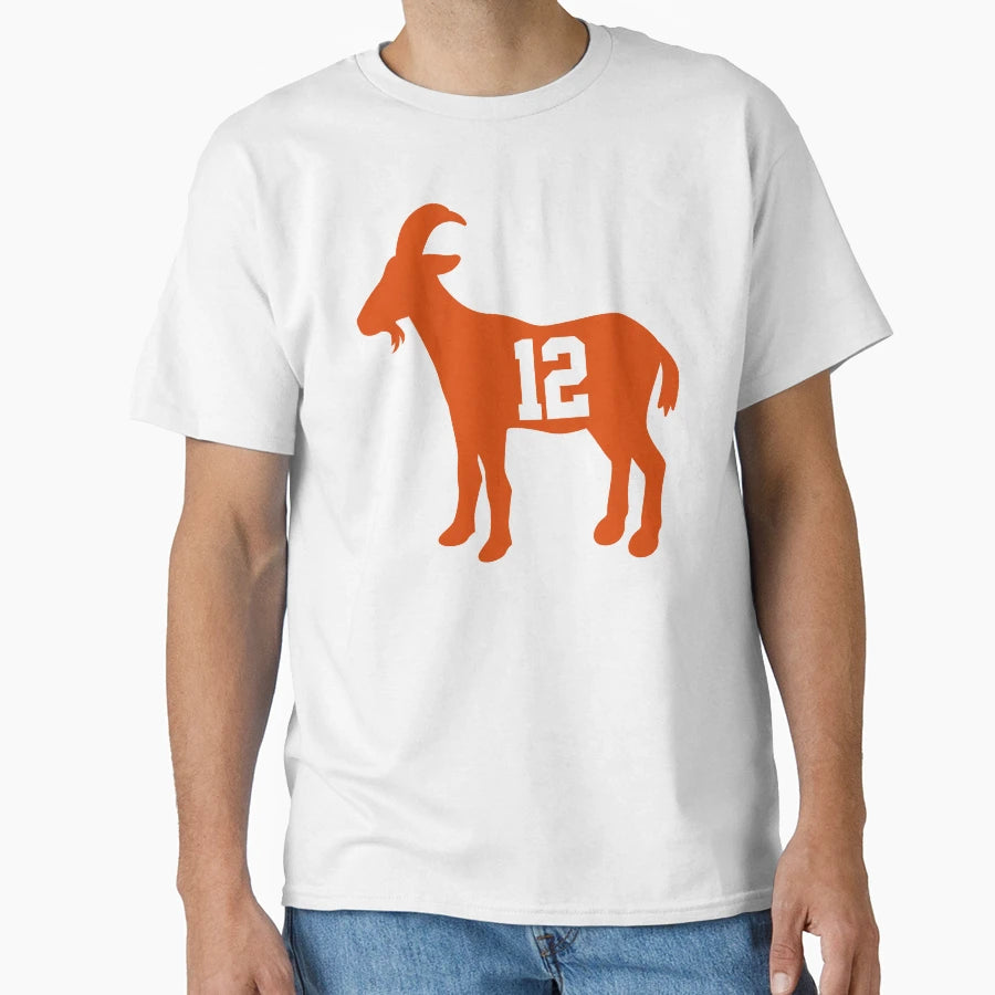 12 Number Goat Footballer T-Shirt - Minimalist Print for Adults - T-Shirt, Sweatshirt, Hoodie