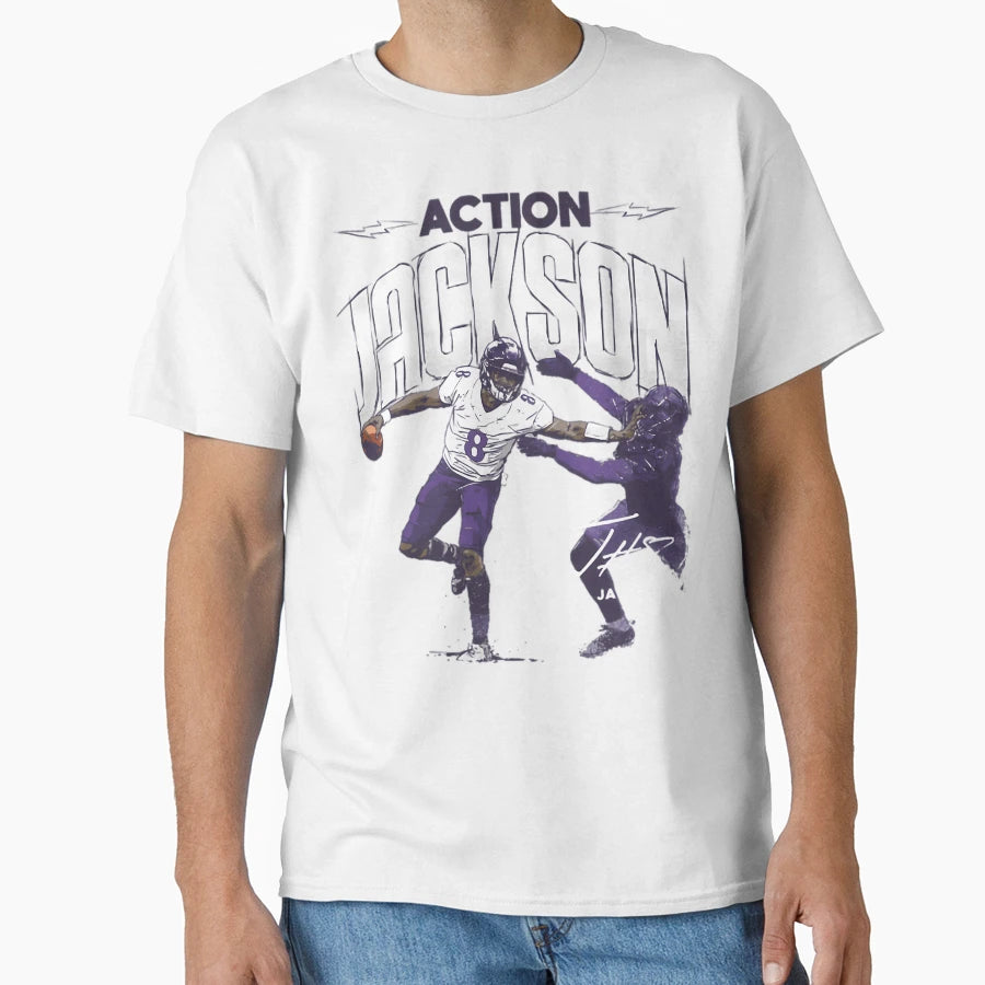 Lamar Baltimore Action T-Shirt - Minimalist Print for Adults - T-Shirt, Sweatshirt, Hoodie