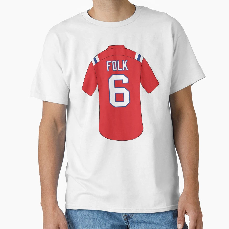 Nick Folk Jersey Number 6 T-Shirt - Unique Graphic Unisex - T-Shirt, Sweatshirt, Hoodie