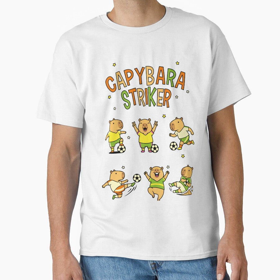 Capy Striker Soccer Capybara Goal by RedStreamStudio - Adult & Kids T-Shirts, Sweatshirts & Hoodies apparel design preview 1