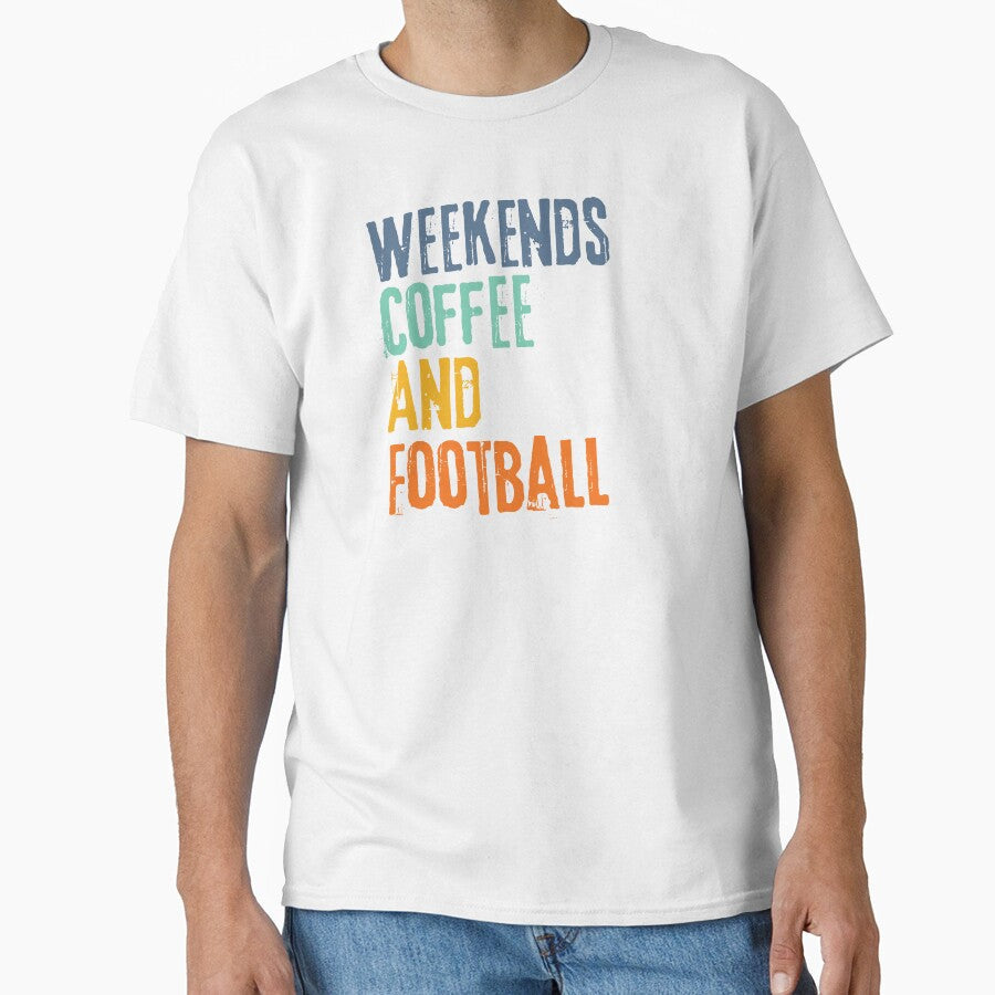 Funny Retro Weekends Coffee and Football by - Adult & Kids T-Shirts, Sweatshirts & Hoodies apparel design preview 1