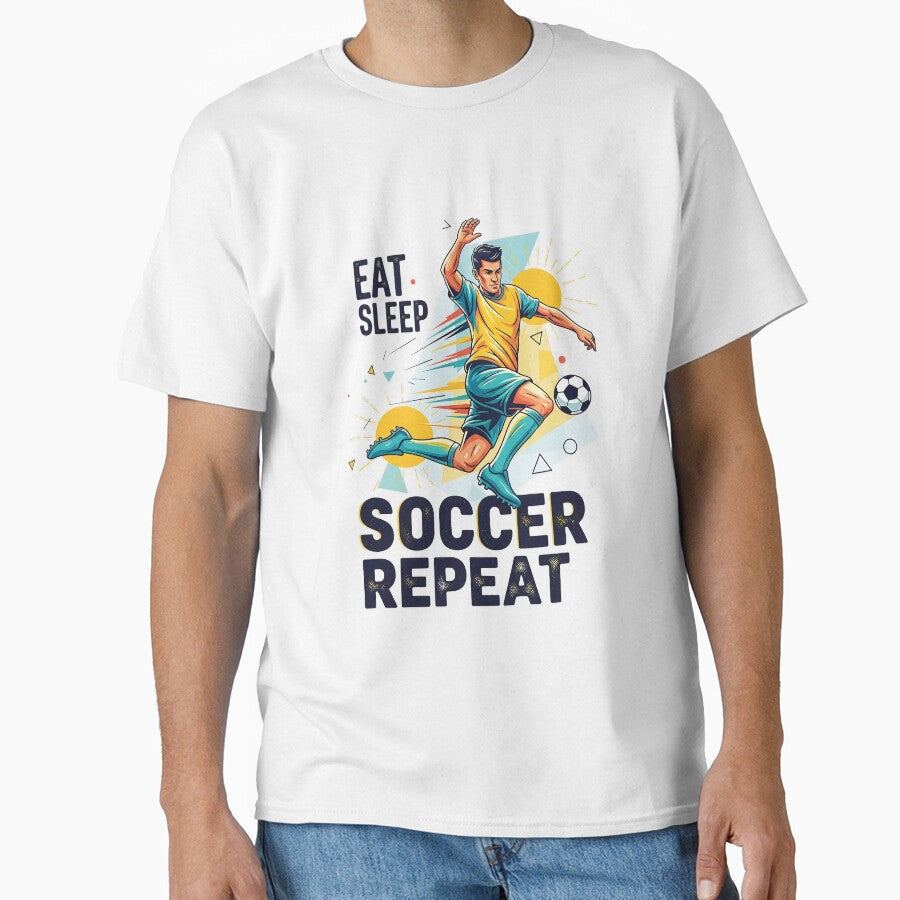 Eat Sleep Soccer Repeat by UrbanPrts - Adult & Kids T-Shirts, Sweatshirts & Hoodies apparel design preview 1