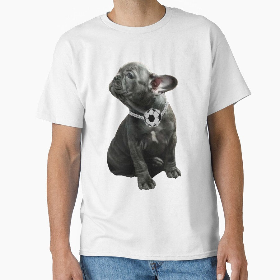 Bulldog with a soccer ball around his neck by Galina - Adult & Kids T-Shirts, Sweatshirts & Hoodies apparel design preview 1