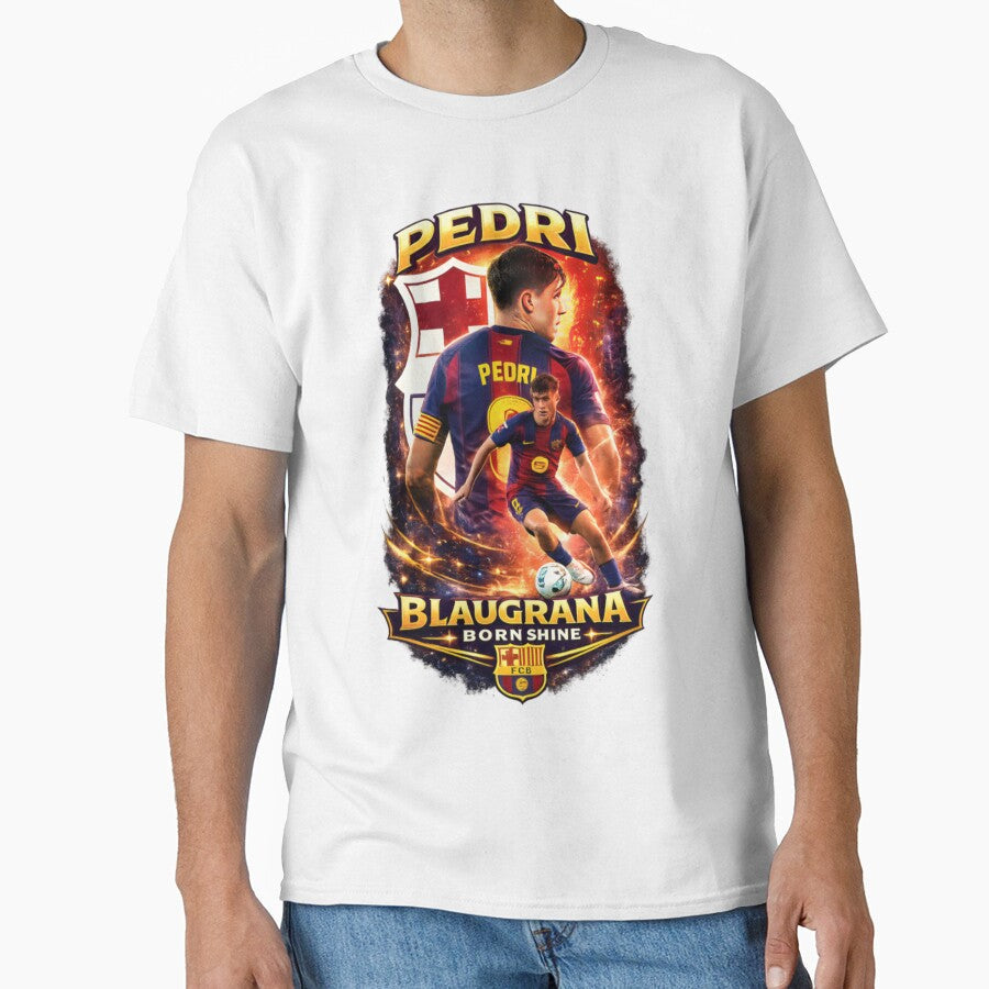 Pedri Blaugrana Wonder Kid Vintage Football Fan by - Adult & Kids T-Shirts, Sweatshirts & Hoodies apparel design preview 1