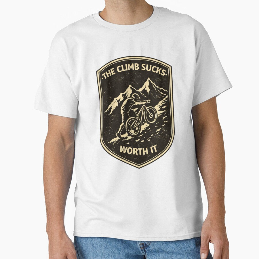 Mountain biking climbing sucks by Deathracer1973 - Adult & Kids T-Shirts, Sweatshirts & Hoodies apparel design preview 1