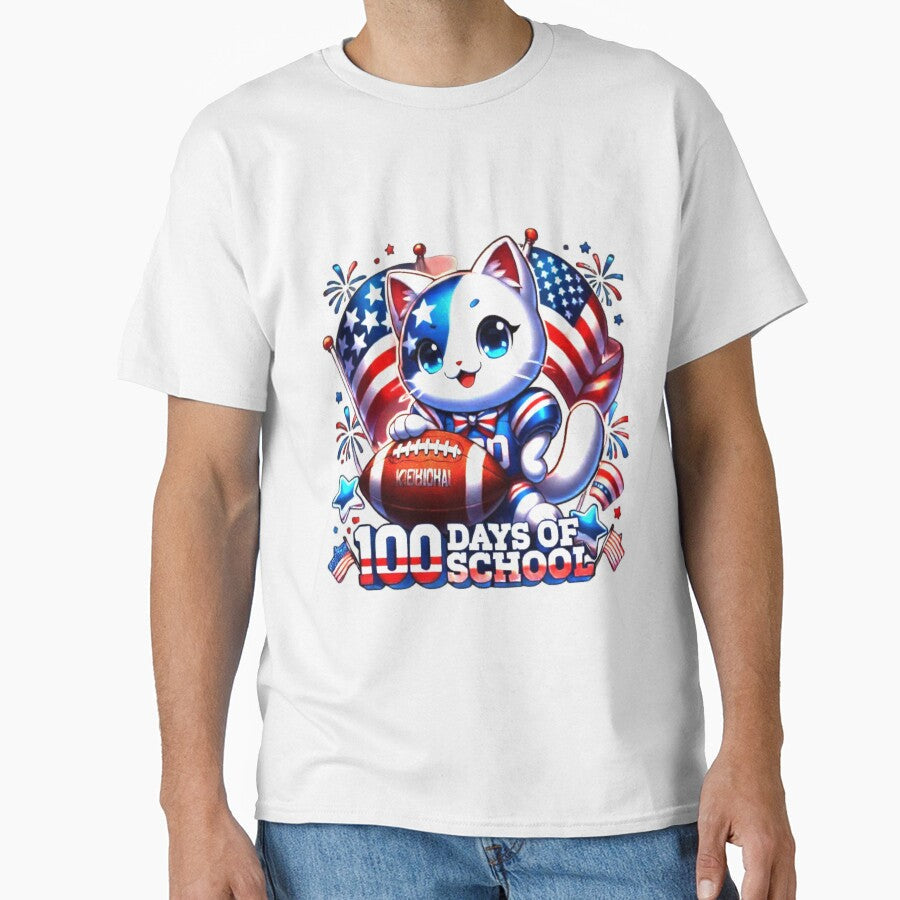 I Tackled 100 Days Of School 100th Day Anime Cat - Adult & Kids T-Shirts, Sweatshirts & Hoodies apparel design preview 1
