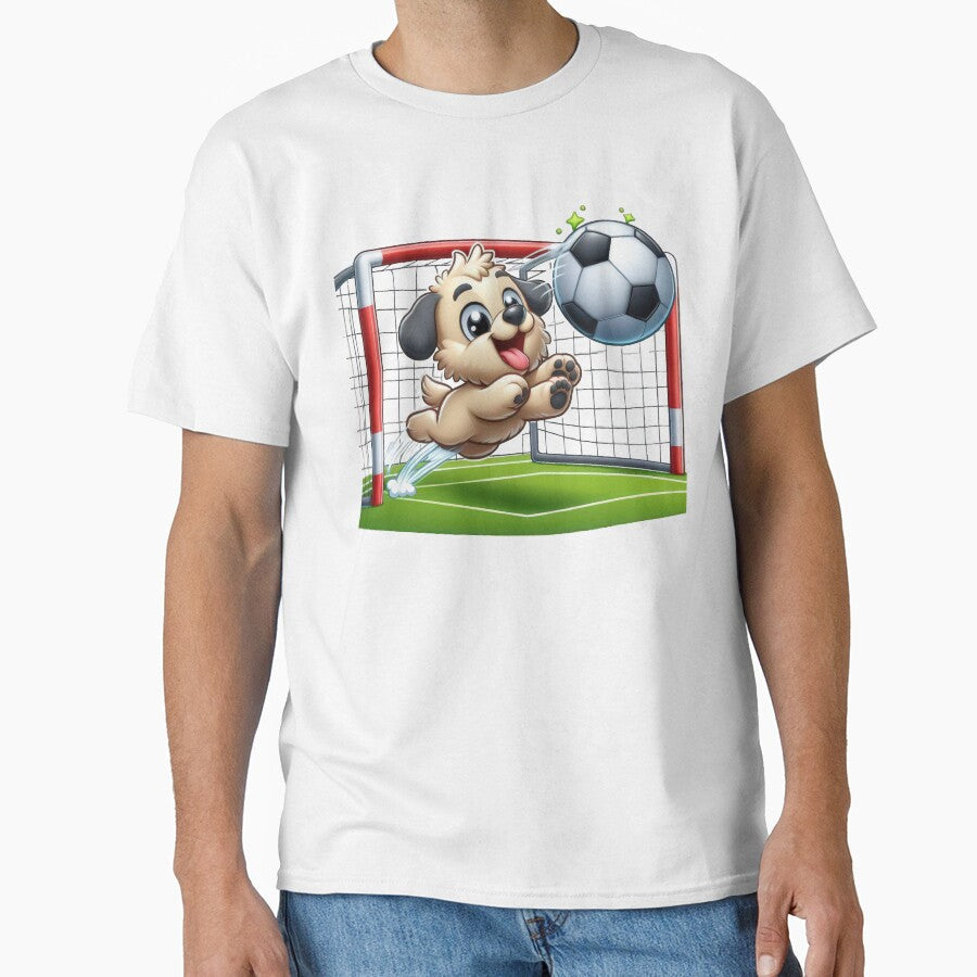 Soccer Star Puppy Goalkeeper's Big Save by IraBum - Adult & Kids T-Shirts, Sweatshirts & Hoodies apparel design preview 1