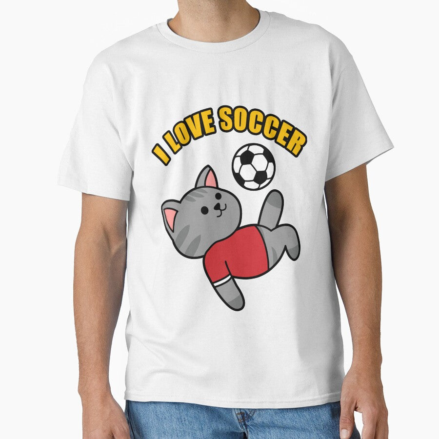 I love soccer cat fallback by nmdesigns1 - Adult & Kids T-Shirts, Sweatshirts & Hoodies apparel design preview 1
