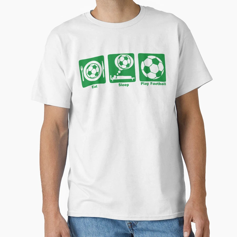 Football Eat Sleep Play Balloon T-Shirt - Custom Art Print Men Women - T-Shirt, Sweatshirt, Hoodie
