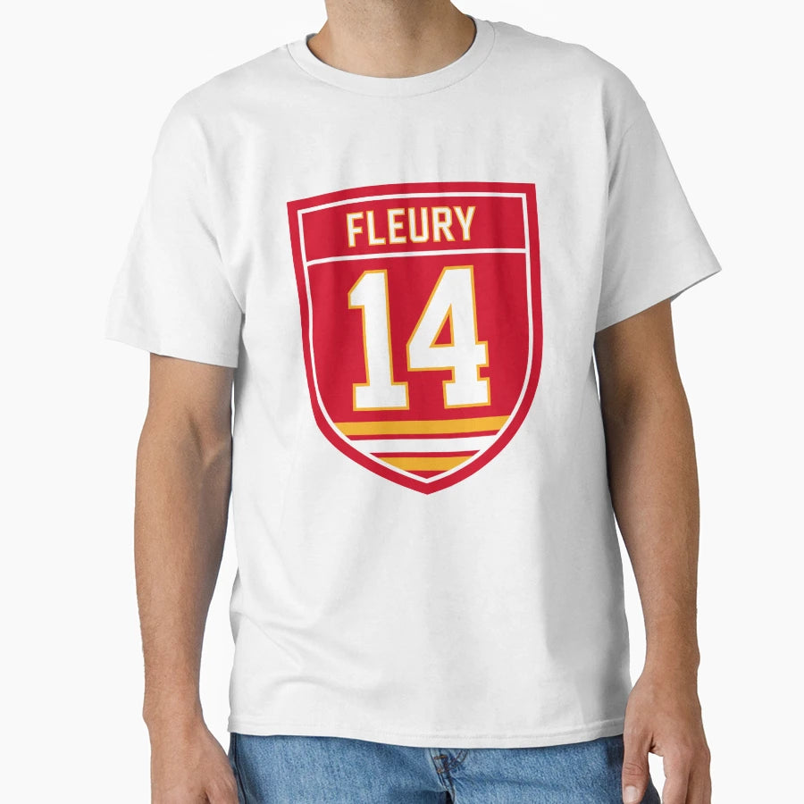 Theoren Fleury Calgary 14 Emblem T-Shirt - Custom Art Print Unisex - T-Shirt, Sweatshirt, Hoodie