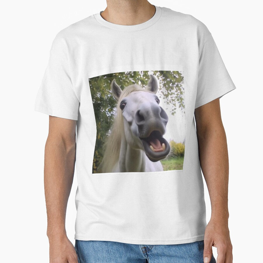 Funny horse smiling for camera by Wyokid - Adult & Kids T-Shirts, Sweatshirts & Hoodies apparel design preview 1