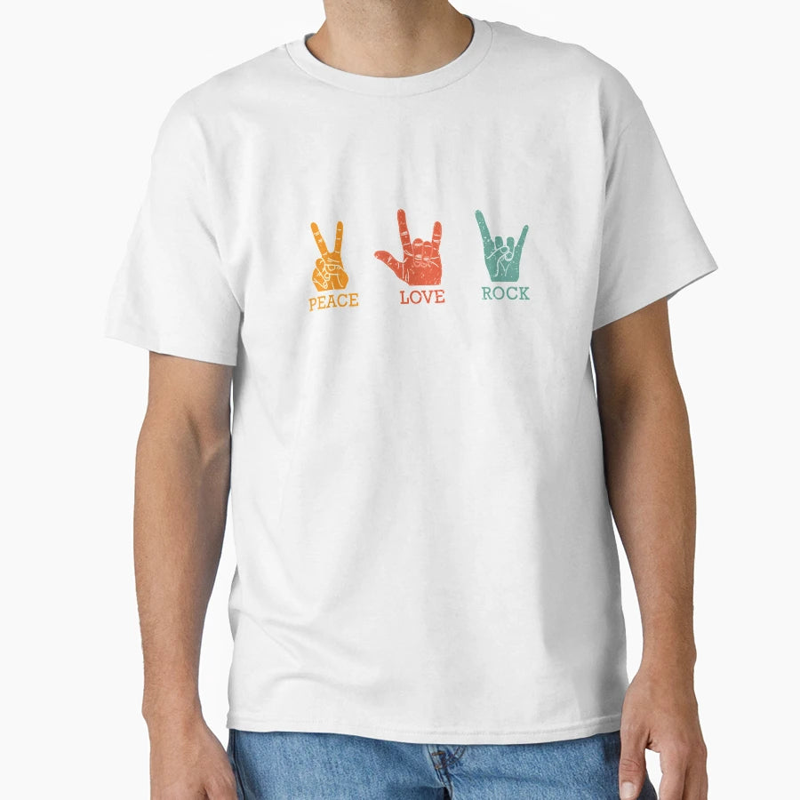 Peace Love Rock Concert Band Gift T-Shirt - Novelty Apparel Unisex - T-Shirt, Sweatshirt, Hoodie