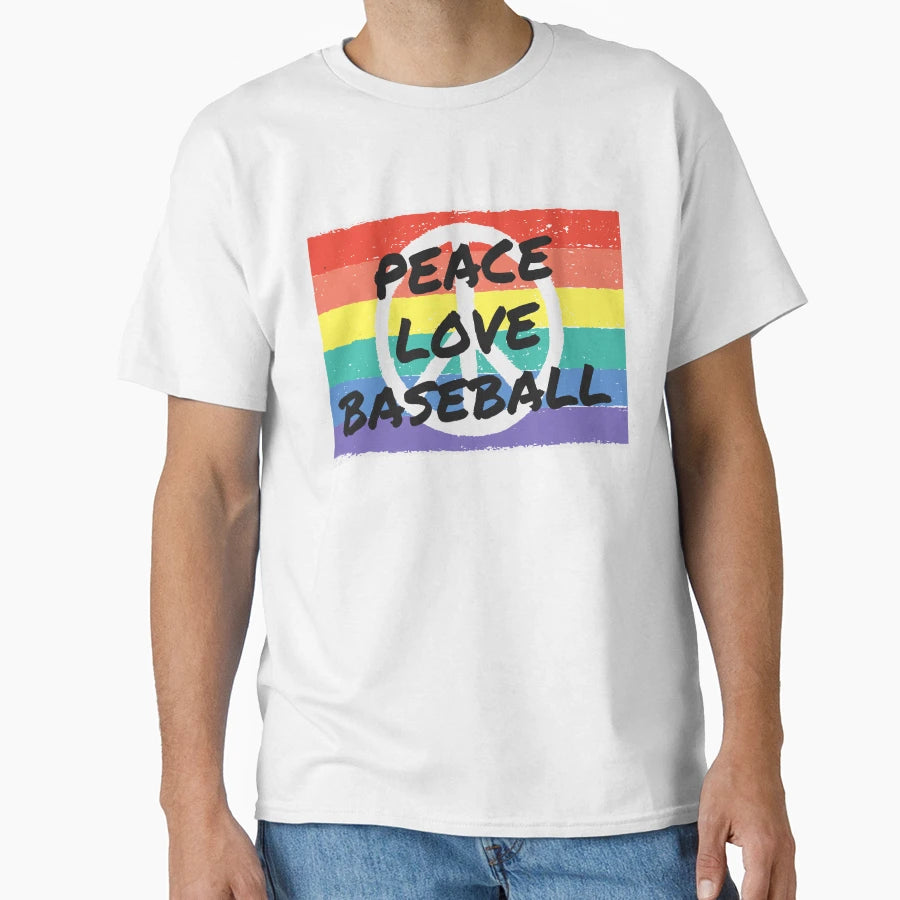 Peace Love Baseball T-Shirt - Minimalist Print Men Women - T-Shirt, Sweatshirt, Hoodie