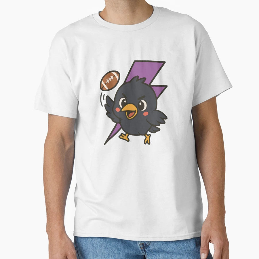 Raven Playing Football T-Shirt - Novelty Apparel Unisex - T-Shirt, Sweatshirt, Hoodie