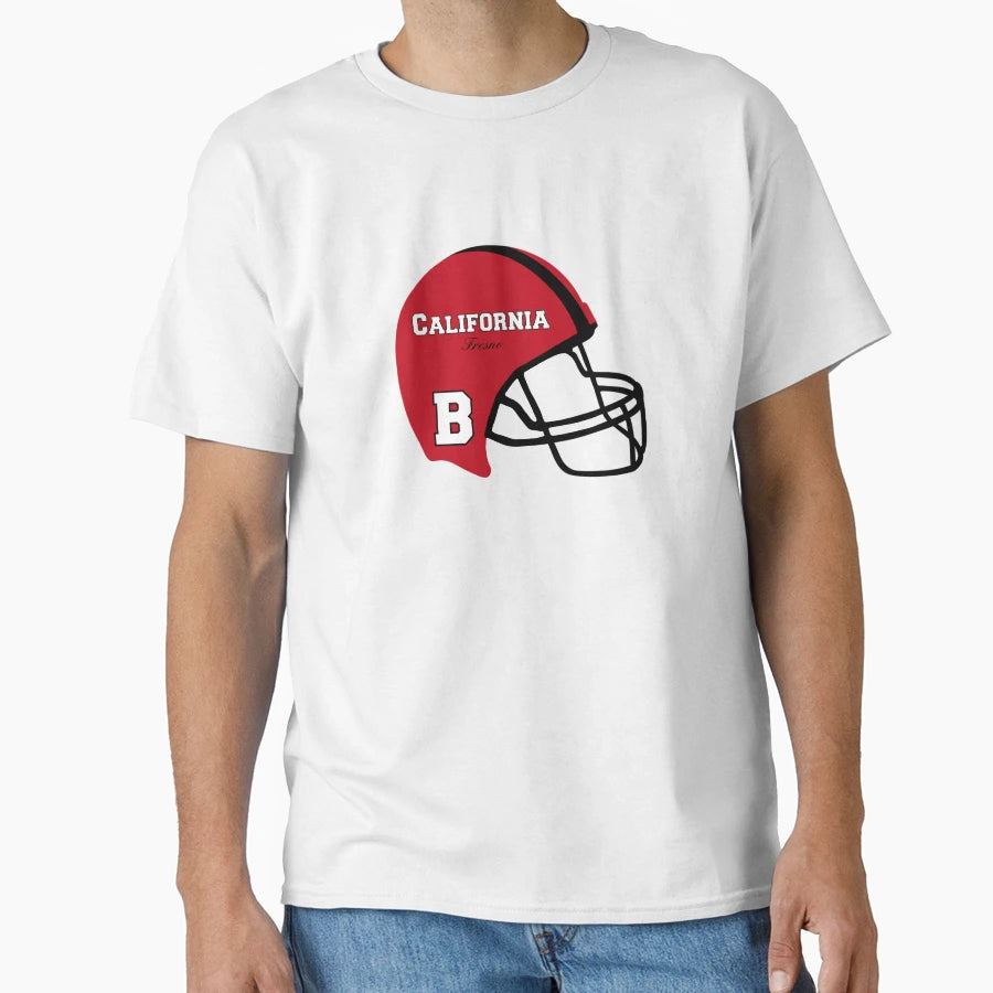 Fresno California Ca Football Helmet T-Shirt - Custom Art Print for Adults - T-Shirt, Sweatshirt, Hoodie
