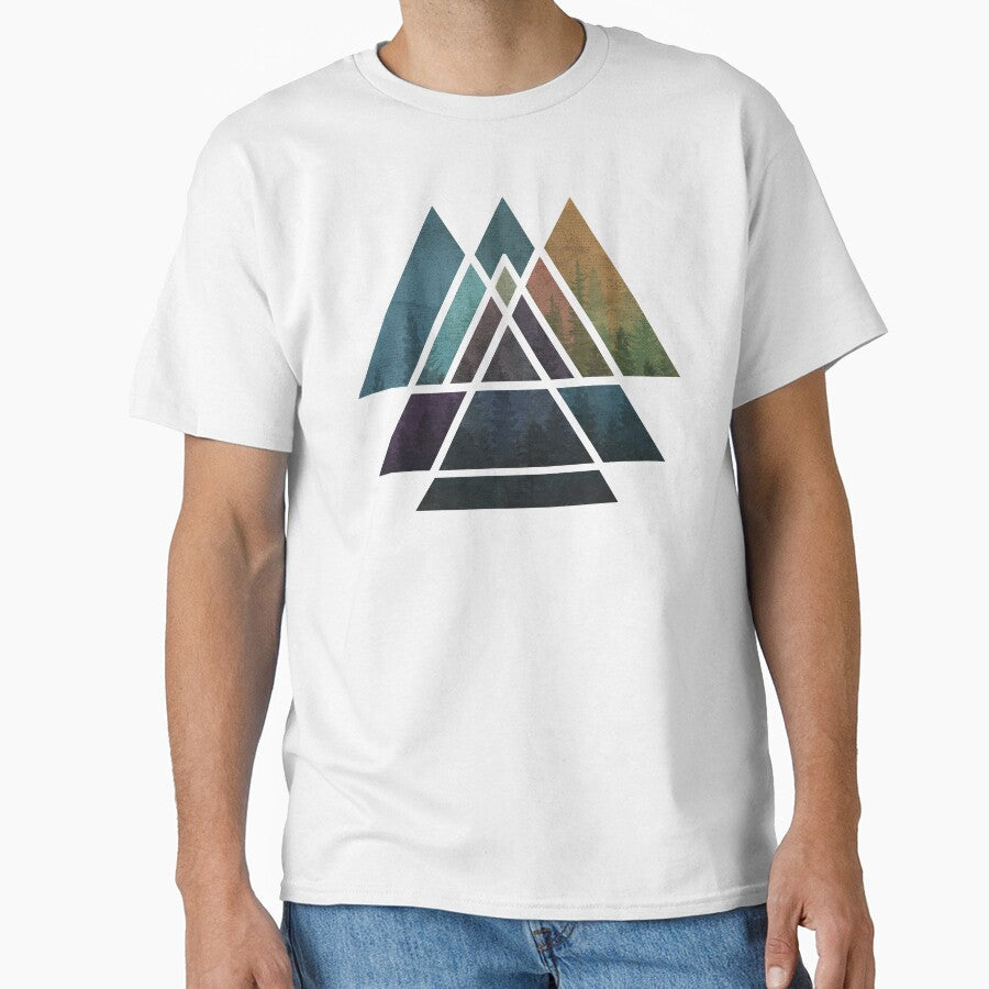 Sacred Geometric Triangles Colorful Grunge Misty - Adult & Kids T-Shirts, Sweatshirts & Hoodies apparel design preview 1