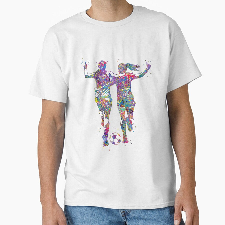 Soccer Player Girls by Rosaliartbook - Adult & Kids T-Shirts, Sweatshirts & Hoodies apparel design preview 1