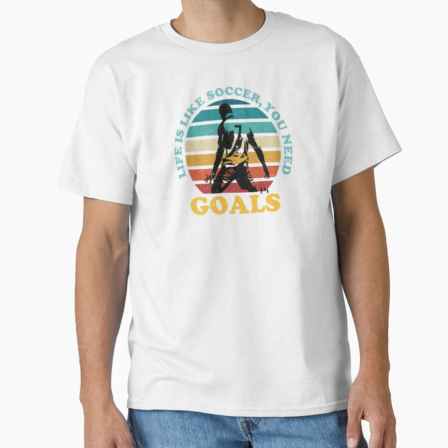 Life Is Like Soccer You Need Goals Quote by Numero14 - Adult & Kids T-Shirts, Sweatshirts & Hoodies apparel design preview 1