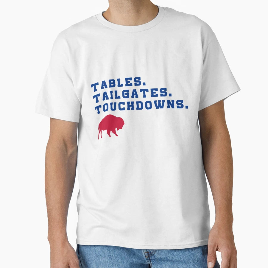 Tabes Tailgates Touchdowns Buffalo T-Shirt - Aesthetic Graphic Men Women - T-Shirt, Sweatshirt, Hoodie