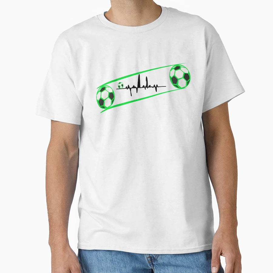 Football Player Football Heartbeat T-Shirt - Novelty Apparel Unisex - T-Shirt, Sweatshirt, Hoodie