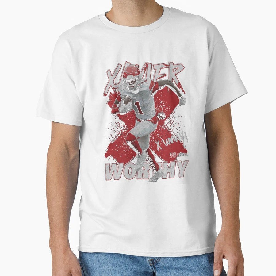 Xavier Worthy Football Action Artwork T-Shirt - Custom Art Print Unisex - T-Shirt, Sweatshirt, Hoodie