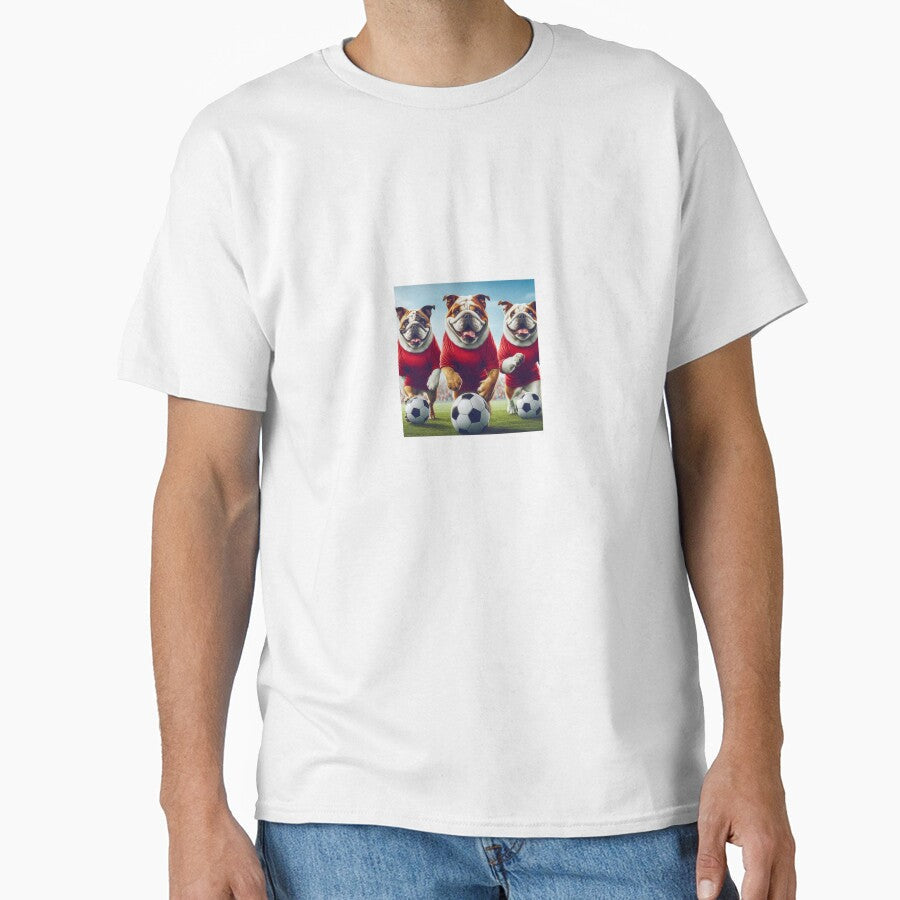Bulldogs love football too! Soccer and Dog Lovers - Adult & Kids T-Shirts, Sweatshirts & Hoodies apparel design preview 1