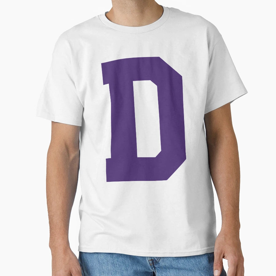 Alphabet Purple D Sports Letter D T-Shirt - Minimalist Print Men Women - T-Shirt, Sweatshirt, Hoodie