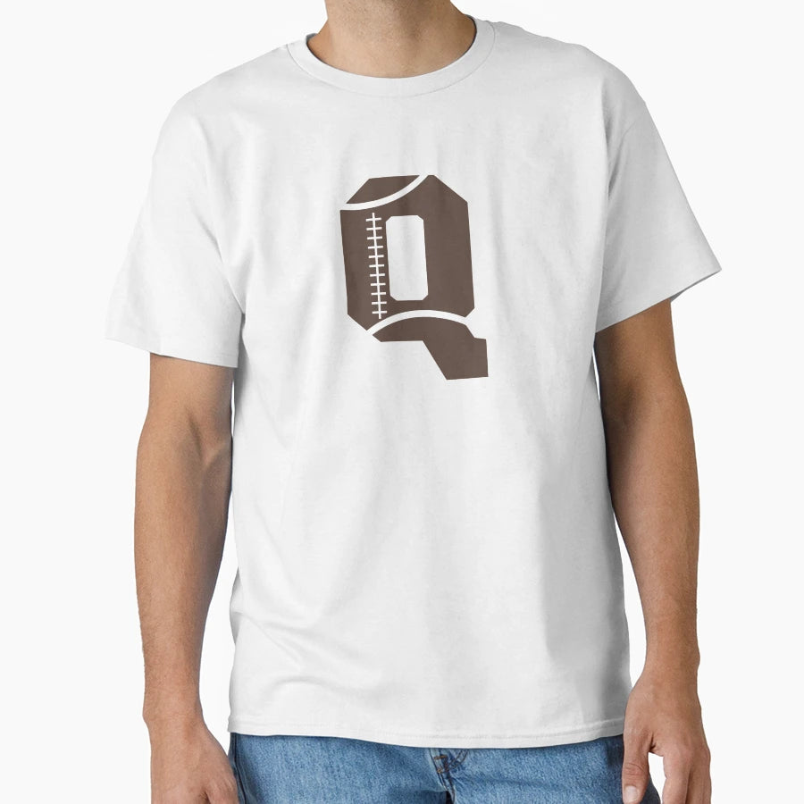 Personalized Football Initial Q T-Shirt - Fun Novelty Design for Adults - T-Shirt, Sweatshirt, Hoodie