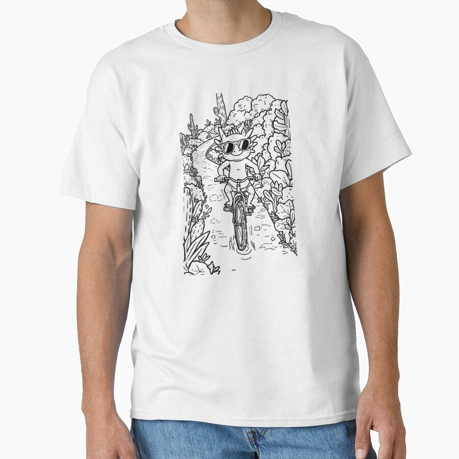 Axolotl cyclist wearing sunglasses by ShadyLotl - Adult & Kids T-Shirts, Sweatshirts & Hoodies apparel design preview 1