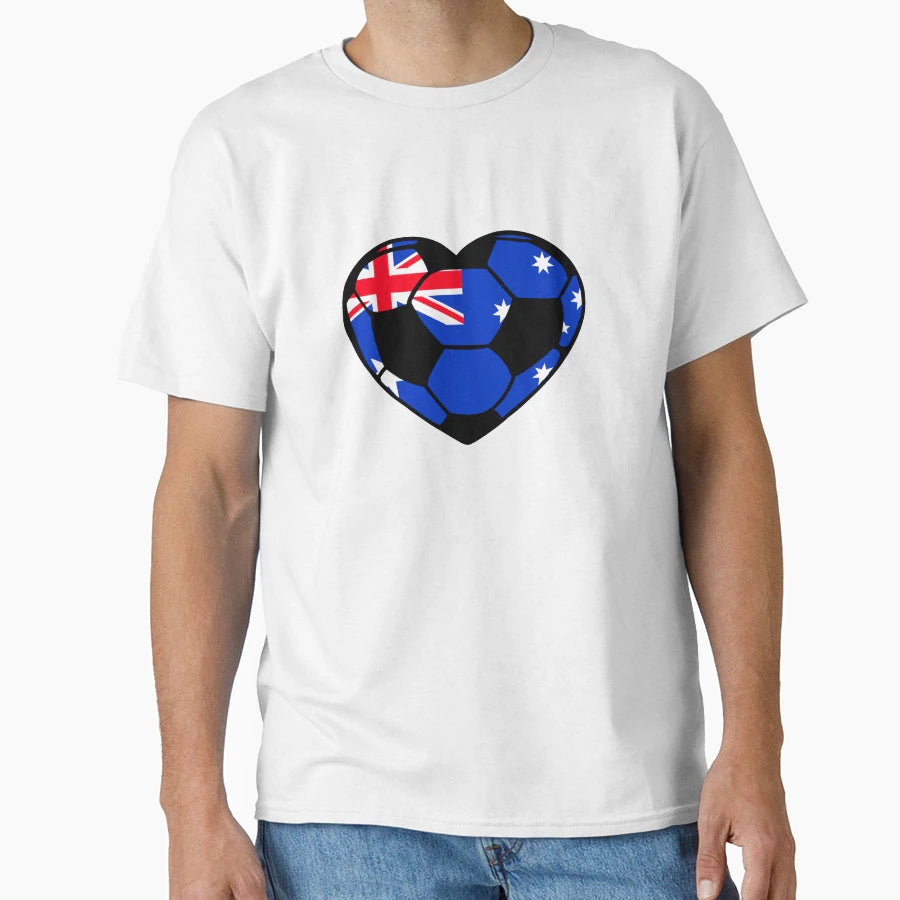 Football Love Australia Soccer Fun T-Shirt - Custom Art Print Unisex - T-Shirt, Sweatshirt, Hoodie