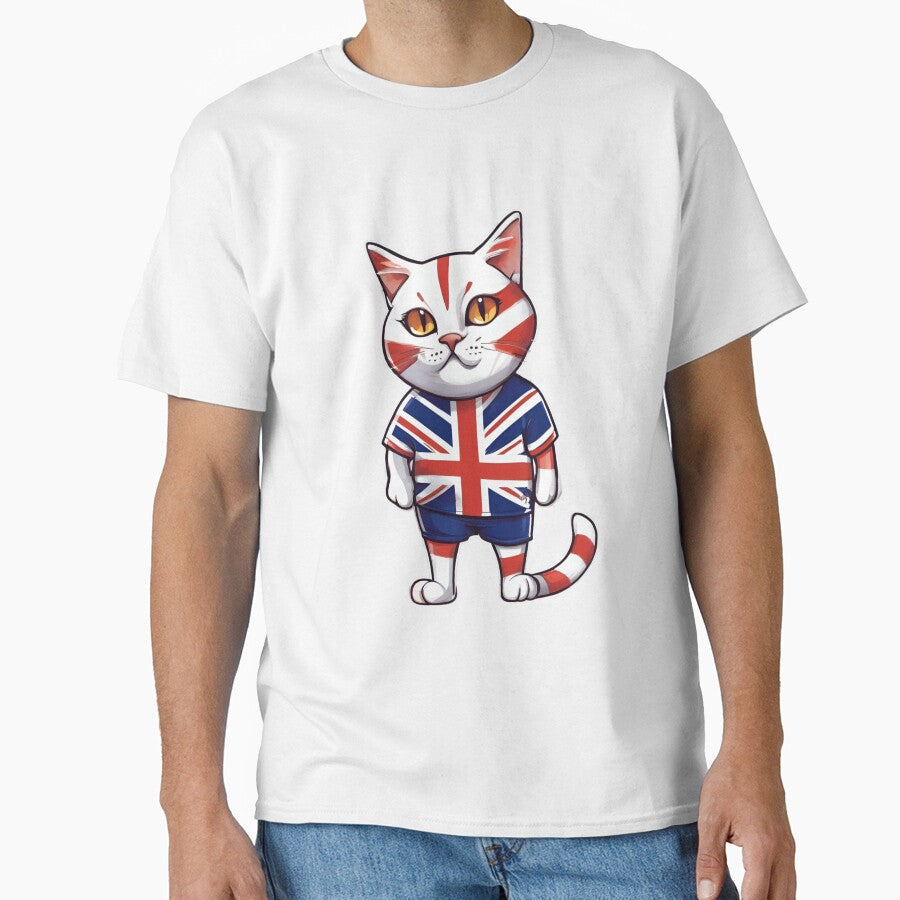 England UK Sports Team: a Cat wearing colours of - Adult & Kids T-Shirts, Sweatshirts & Hoodies apparel design preview 1