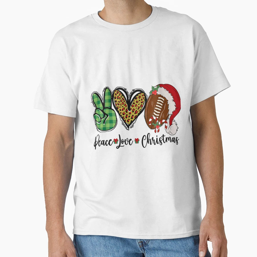 Peace Love Football Decoration T-Shirt - Streetwear Style for Adults - T-Shirt, Sweatshirt, Hoodie