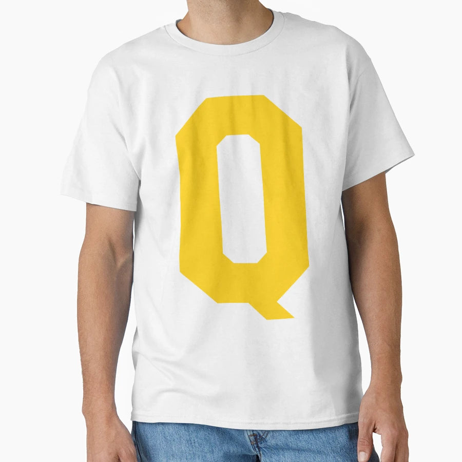 Alphabet Yellow Q Sports Letter Q T-Shirt - Novelty Apparel for Adults - T-Shirt, Sweatshirt, Hoodie