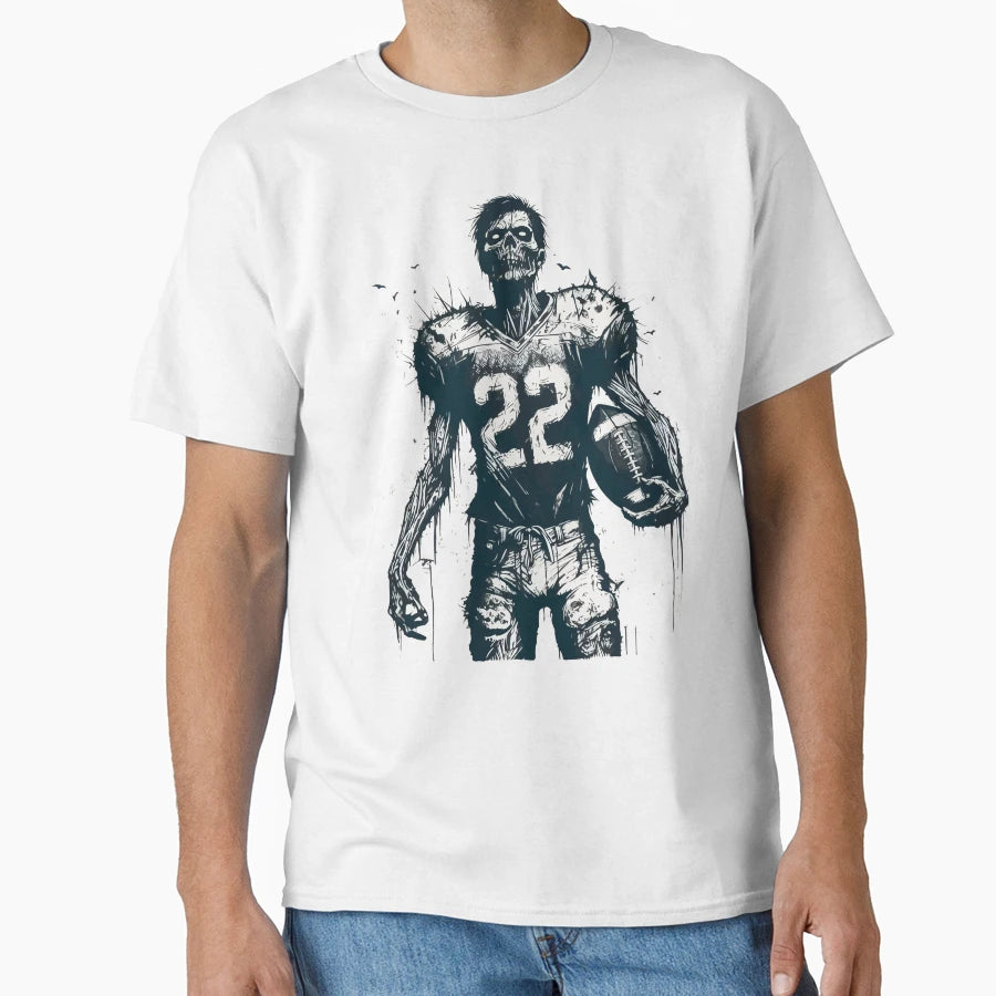 Halloween Zombie American Football T-Shirt - Trendy Graphic Men Women - T-Shirt, Sweatshirt, Hoodie