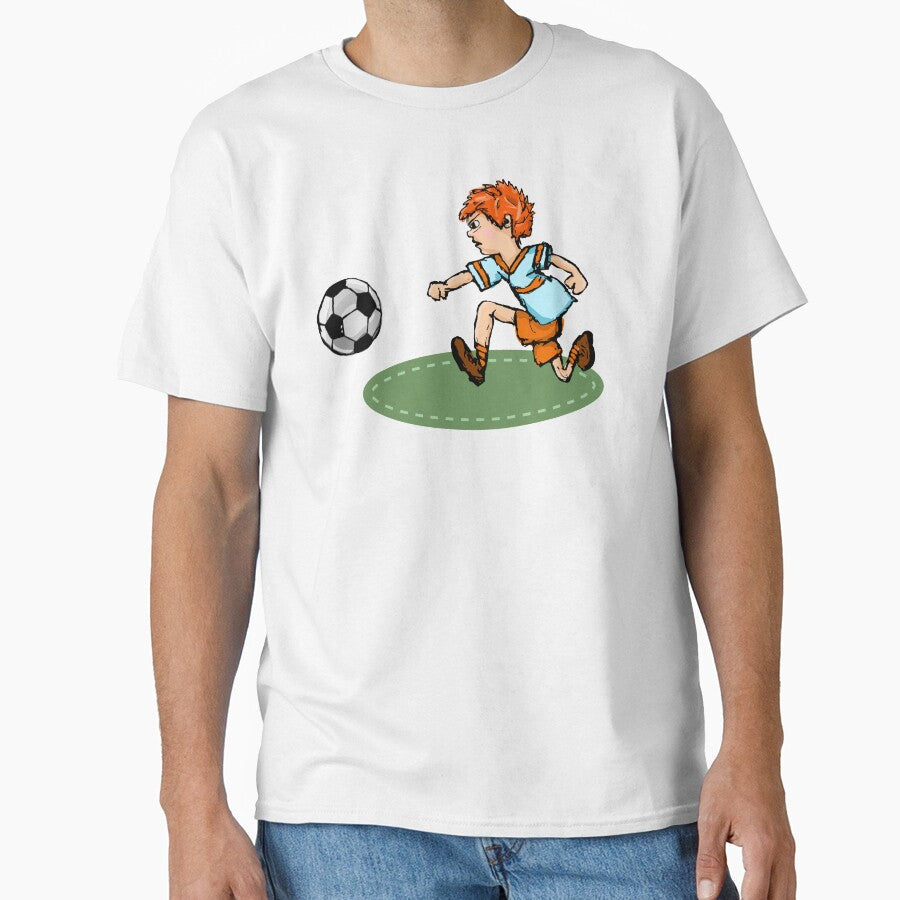 Cute boy playing football by Kajaniko - Adult & Kids T-Shirts, Sweatshirts & Hoodies apparel design preview 1