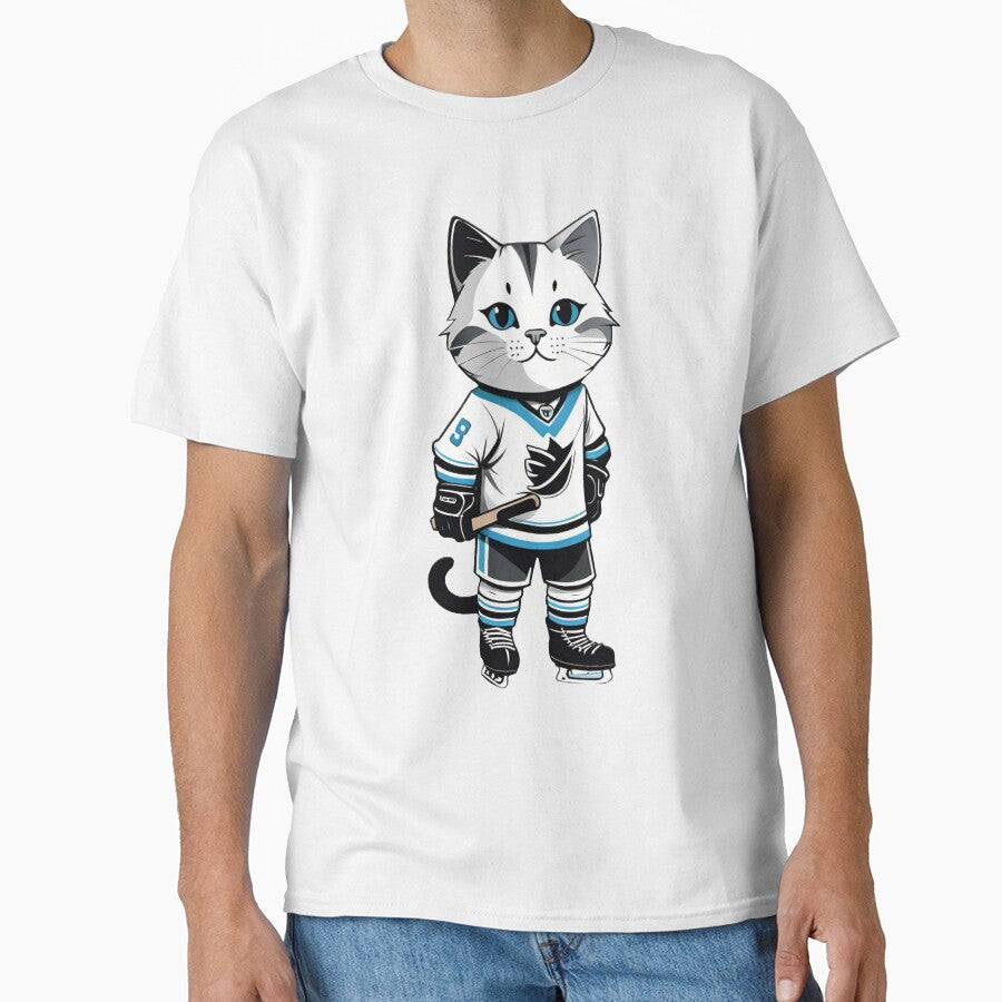 Cat playing hockey by bbigbxss - Adult & Kids T-Shirts, Sweatshirts & Hoodies apparel design preview 1