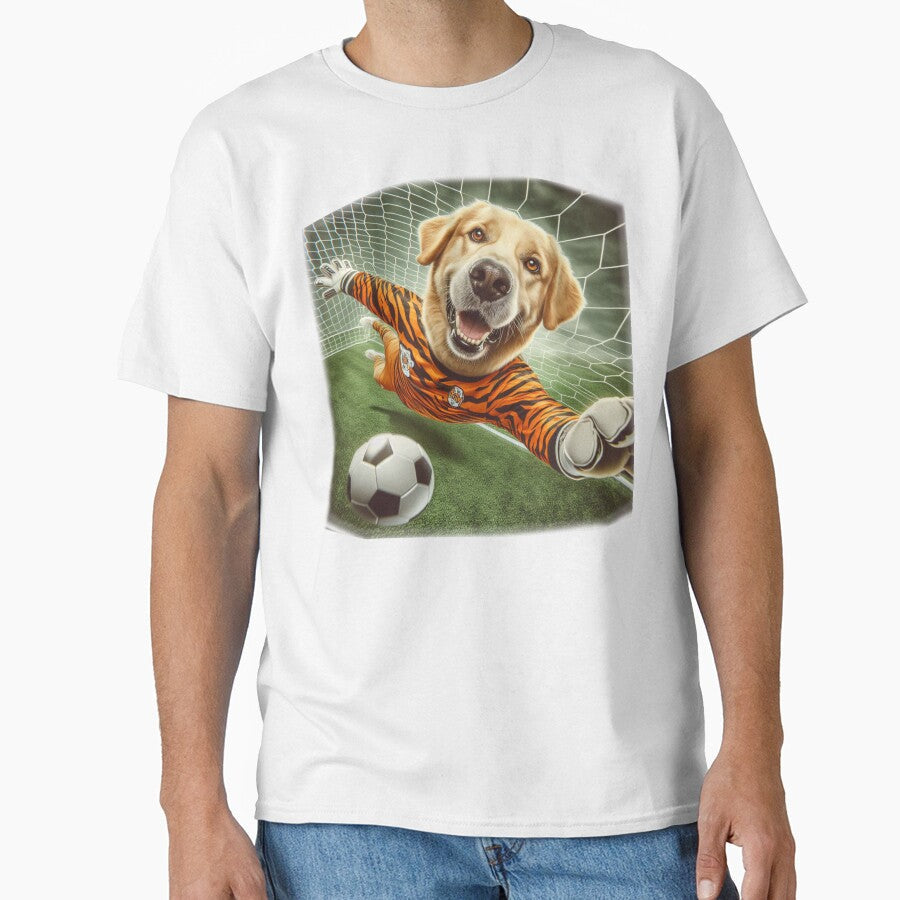 Golden Goalie Doggo by DesignerDoggo - Adult & Kids T-Shirts, Sweatshirts & Hoodies apparel design preview 1