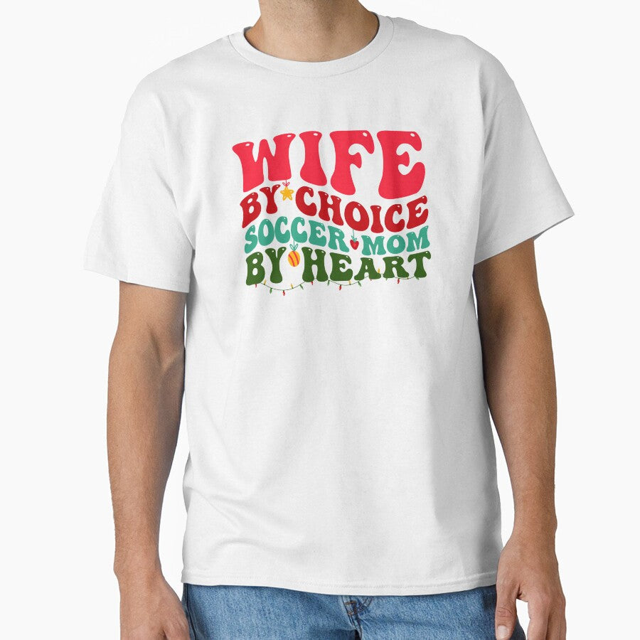 Wife Soccer Mom Christmas Xmas Mother Groovy by - Adult & Kids T-Shirts, Sweatshirts & Hoodies apparel design preview 1