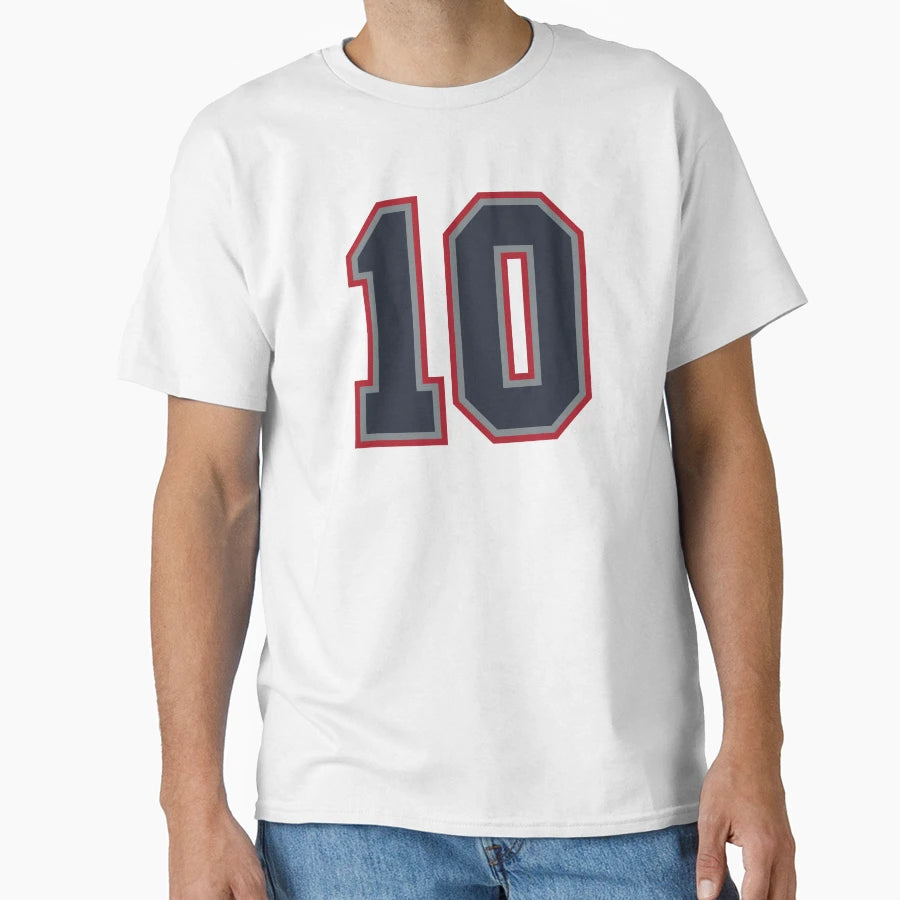 10 Navy Grey Red Sports Number Ten T-Shirt - Trendy Graphic for Adults - T-Shirt, Sweatshirt, Hoodie