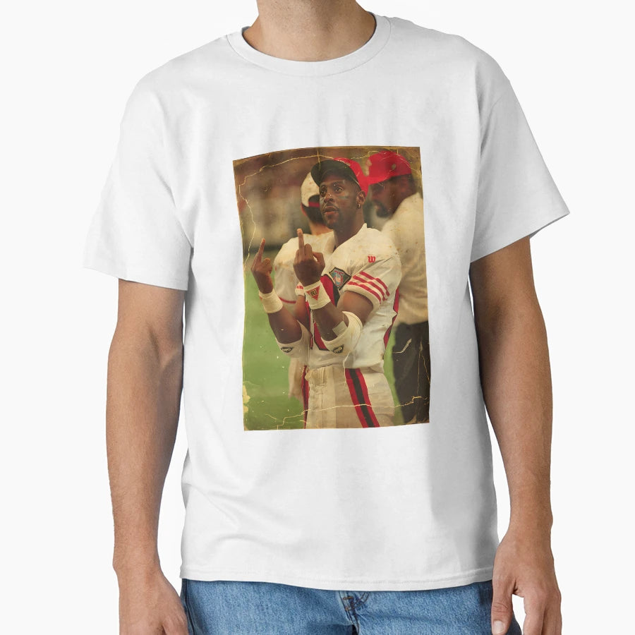 Memem Middle Finger Jerry Rice T-Shirt - Aesthetic Graphic Men Women - T-Shirt, Sweatshirt, Hoodie
