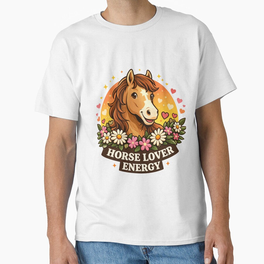 Horse Lover Energy Cute Design for Equestrian Girls - Adult & Kids T-Shirts, Sweatshirts & Hoodies apparel design preview 1