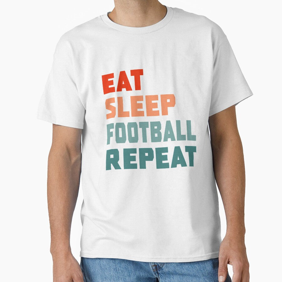 Eat Sleep Football Repeat by PGPshop - Adult & Kids T-Shirts, Sweatshirts & Hoodies apparel design preview 1