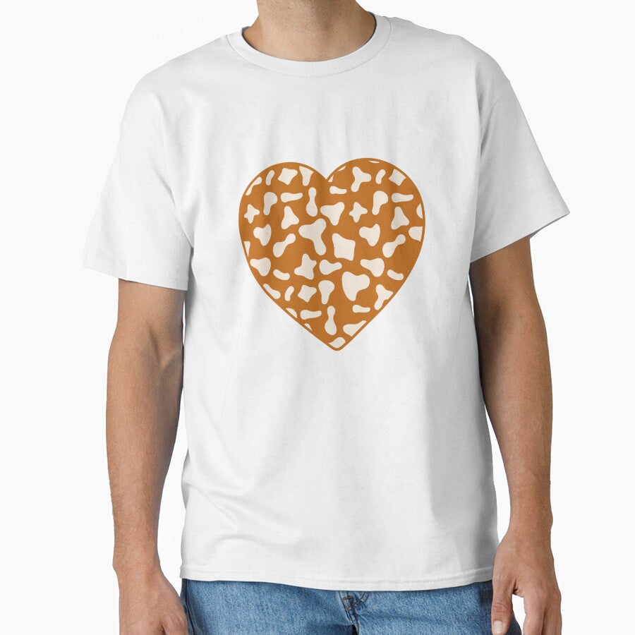 Cream Cow Pattern on Caramel Cowhide Skin Heart by - Adult & Kids T-Shirts, Sweatshirts & Hoodies apparel design preview 1