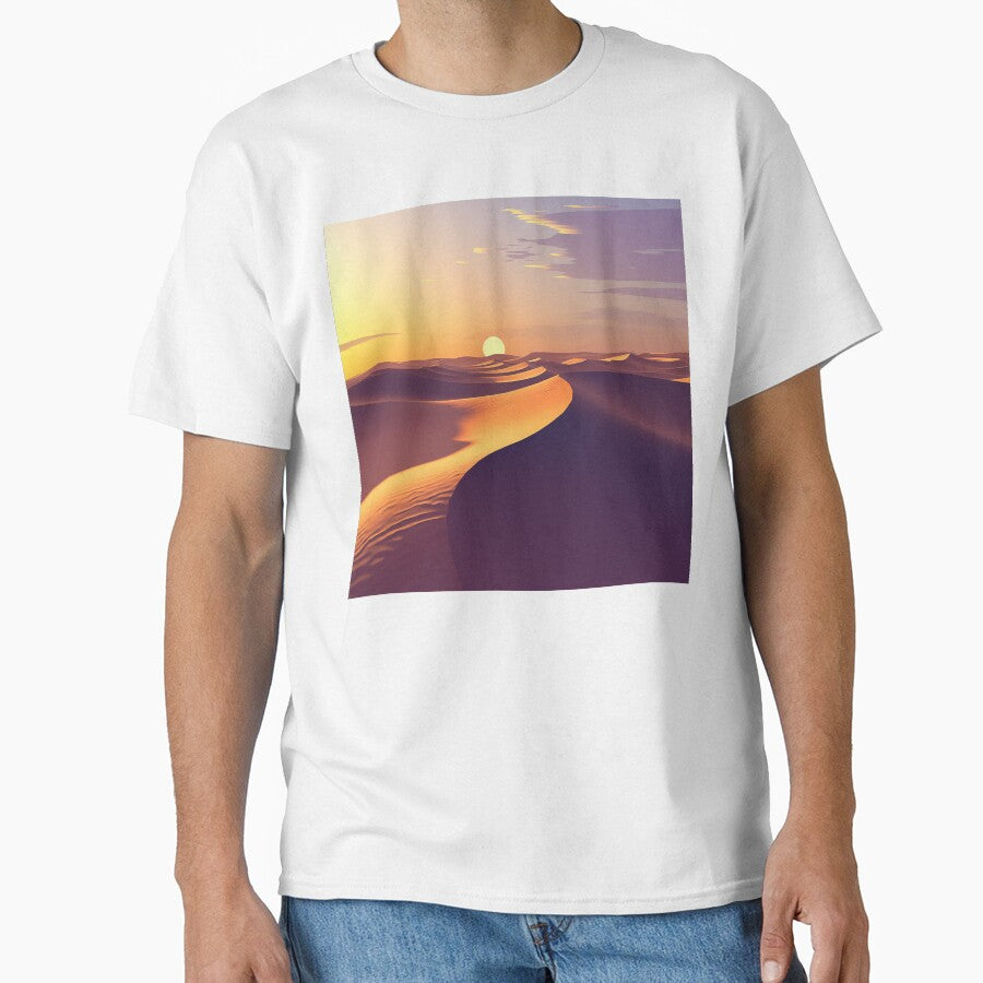 Golden Sunset Desert Dunes Horizon by Christian Weiss - Adult & Kids T-Shirts, Sweatshirts & Hoodies apparel design preview 1