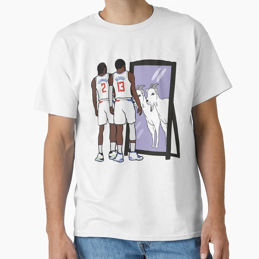 Kawhi Leonard And Paul George Mirror Goats T-Shirt - Novelty Apparel Unisex - T-Shirt, Sweatshirt, Hoodie