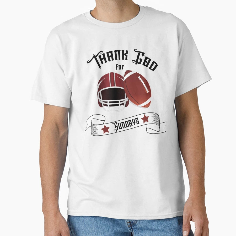 American Football Thank God Sundays T-Shirt - Minimalist Print for Adults - T-Shirt, Sweatshirt, Hoodie