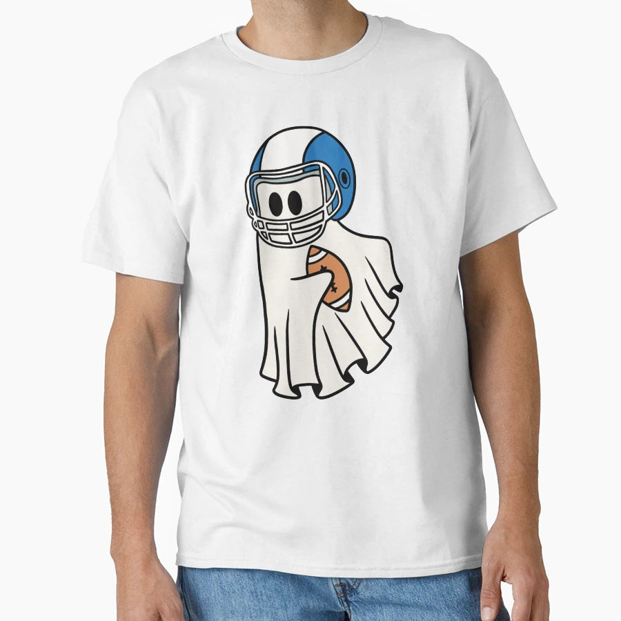 Halloween Ghost Play Football T-Shirt - Fun Novelty Design Unisex - T-Shirt, Sweatshirt, Hoodie