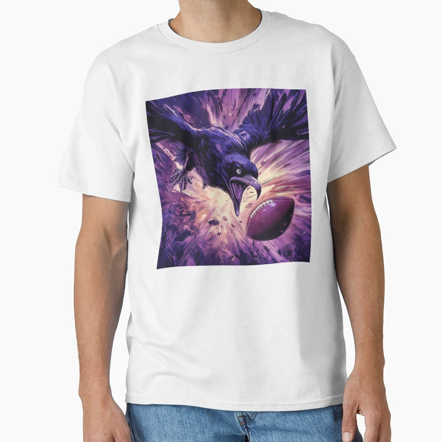 Baltimore Raven Going After Ball T-Shirt - Graphic Print Men Women - T-Shirt, Sweatshirt, Hoodie