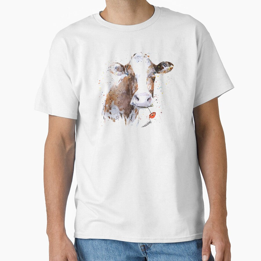 Poppy Appeal Cow Watercolour by EdsWatercolours - Adult & Kids T-Shirts, Sweatshirts & Hoodies apparel design preview 1
