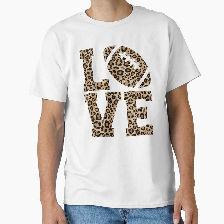 Football Gifts Leopard T-Shirt - Fun Novelty Design for Adults - T-Shirt, Sweatshirt, Hoodie